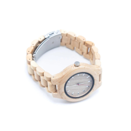 Houten handgemaakte vintage kwarts horloge