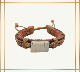 Leren armband met Jaspis