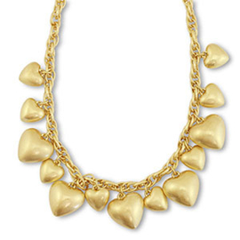 Statement schakelkettingen twisted met hartjes Gold