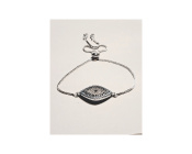 Armband silver plated met oog tussenzetsel