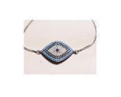Armband silver plated met oog tussenzetsel