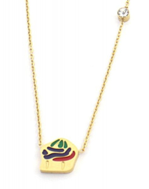 Gouden Cupcake ketting