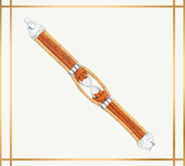 Oranje  kurk armband voor mannen en vrouwen met infinity teken.