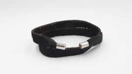 Vacht leren wikkel armband