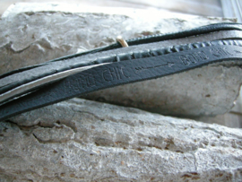 6 Lederen strengen armband