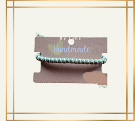 Groen met gele touw armband