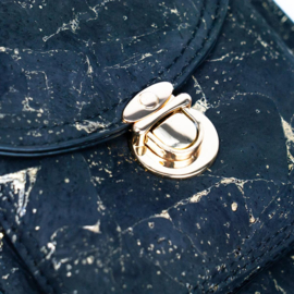 Zwart gouden kurk crossbody tas