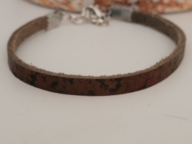 Leren armband met glans