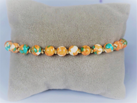Armband in vrolijke kleuren met rvs kraaltjes