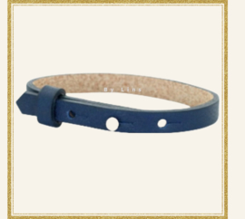 Cuoio armband marine blauw