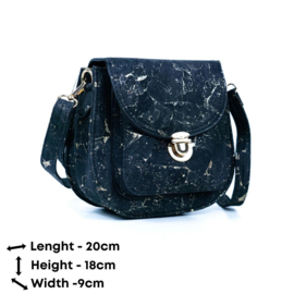Zwart gouden kurk crossbody tas