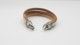 Lederen strengen armband