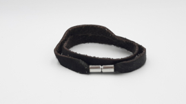 Vacht leren wikkel armband