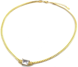 Gouden snake schakelkettingen met een witte zikroon