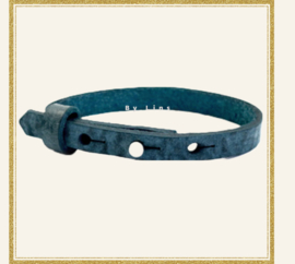 Cuoio armband diep blauw