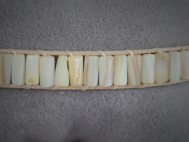 Geel gemeleerde schelp tube armband small