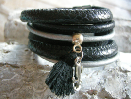 6 Lederen strengen armband