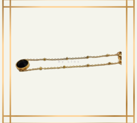 RVS gouden armband met een swarovski steen