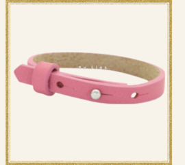 Cuoio armband pioen roze