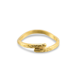 Stainless steel ringen wave Gold
