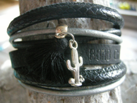 6 Lederen strengen armband