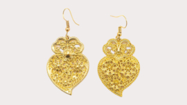Gouden Viana hart oorbellen