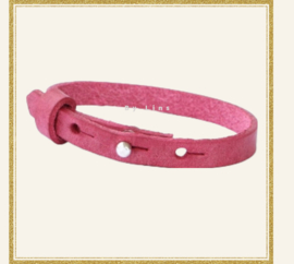 Cuoio armband robijn roze