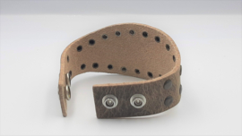 Stoere lederen armband  bruin
