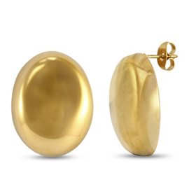 Roestvrij stalen Stainless steel oorstekers ovaal goud