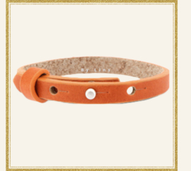 Cuoio armband verbrand oranje