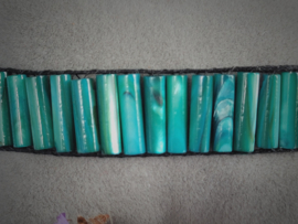 Groen gemeleerde schelp tube armband