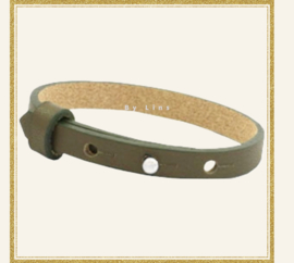 Cuoio armband donker leger groen