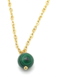 Gouden ketting met Malachiet
