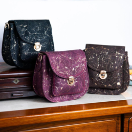 Zwart gouden kurk crossbody tas