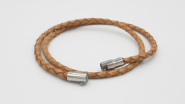 Rond gevlochten wikkel armband
