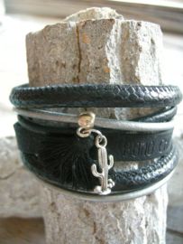 6 Lederen strengen armband