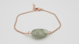 Armband met grijs, groen en wit gemêleerde steen