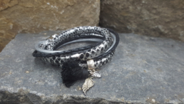 3 strengen leren  armband