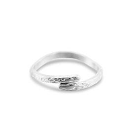 Stainless steel ringen wave Silver