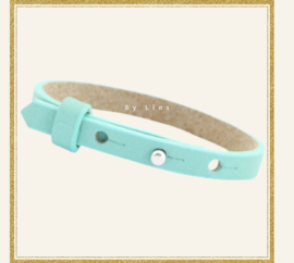 Cuoio armband aqua mist blauw