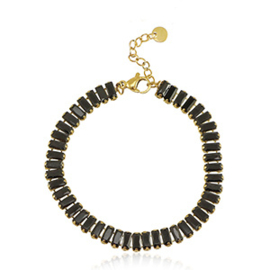 Stainless steel armbanden goud-zwart