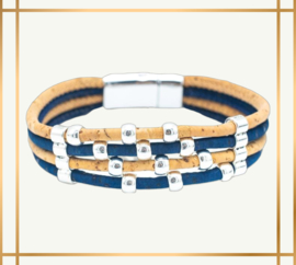 Blauwe  kurk armband voor mannen/vrouwen