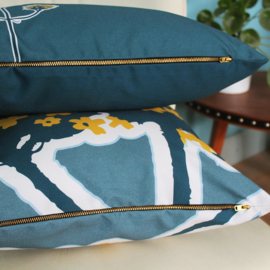 Kussenhoes Verbena Blauw Geel
