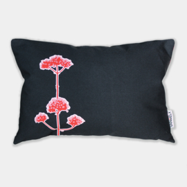Kussen hoes Verbena Rood Zwart
