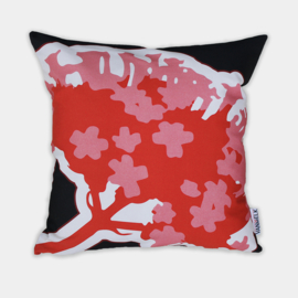 Kussen hoes Verbena Grande Rood Zwart