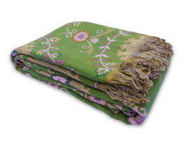 Plaid katoen Mandala Geel-Groen 200x150