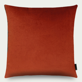 Dekoküssen aus Velours in Rostiges Orange 45x45cm