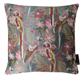 230 Pillow Two Parrots in Love Grey 50x50
