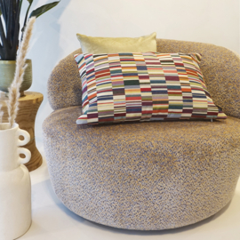 042 Kussen Jacquard short stripes light 60x40