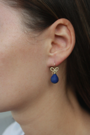 Mix & Match - oorhaken goud met Lapis Lazuli